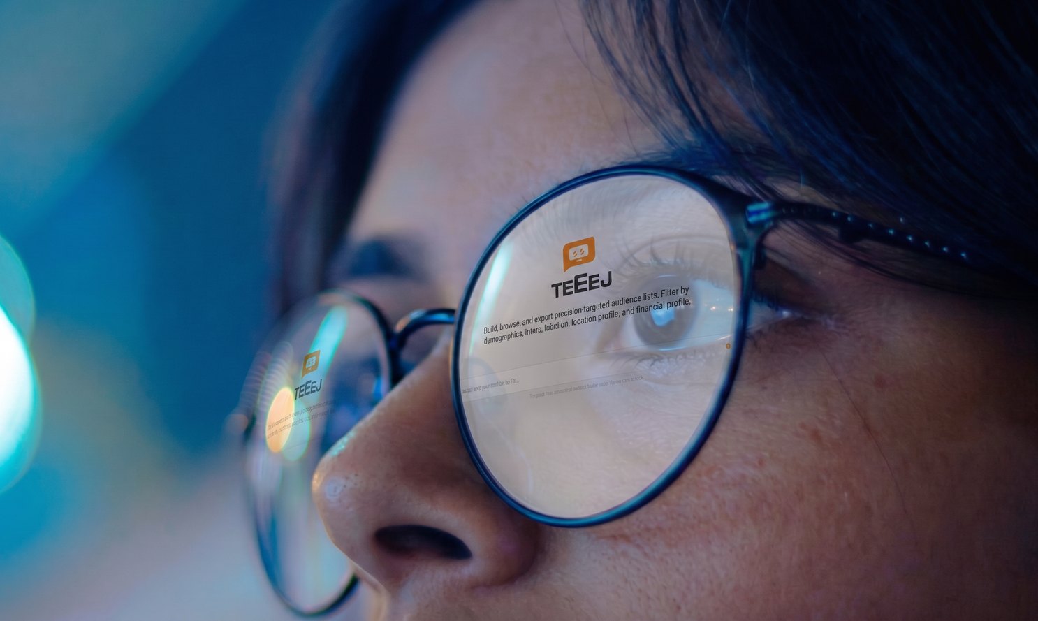 Teeej reflected in a member's glasses